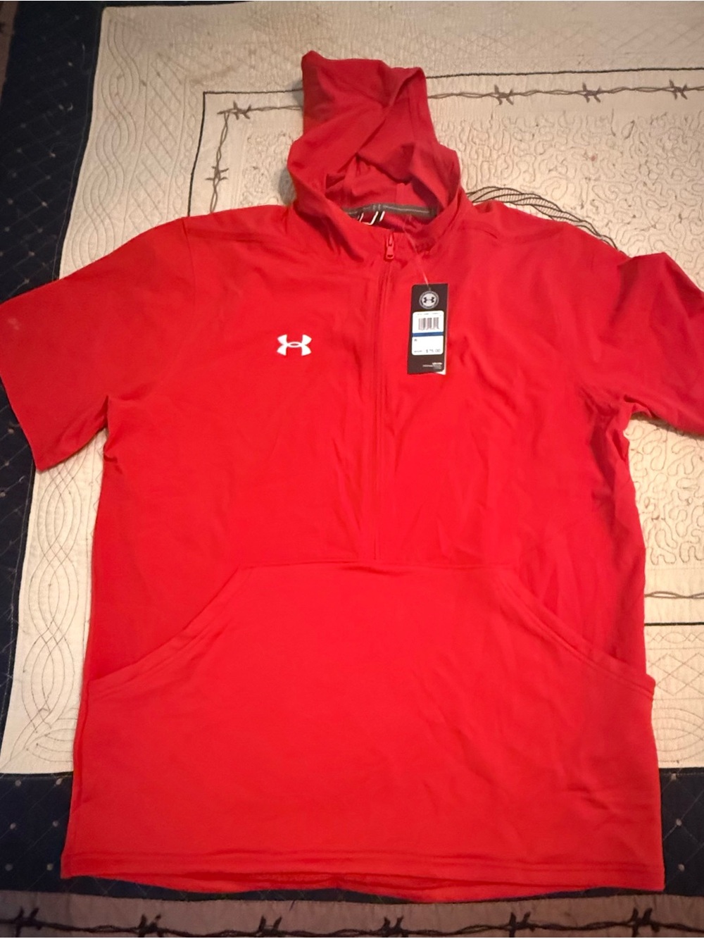 Under Armour Men’s Red Short-Sleeve Hoodie Pullover